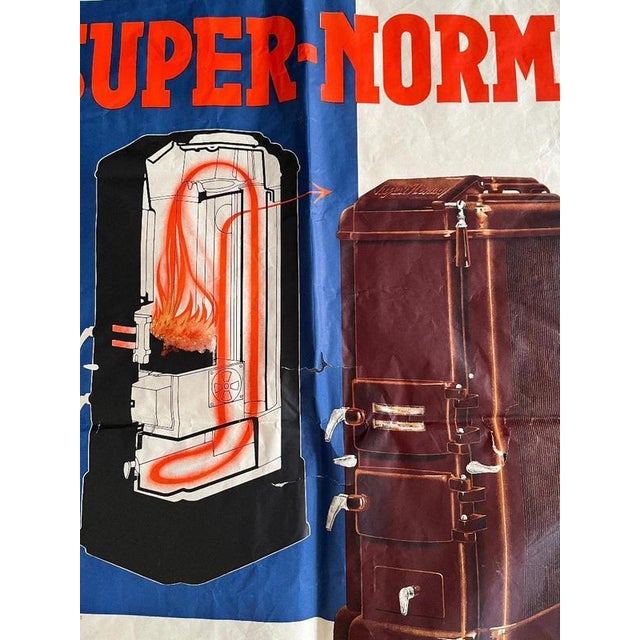 1930s Large Advertising Stove Heating Super Norma Poster, 1930s For Sale - Image 5 of 7