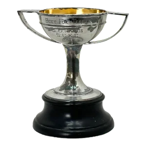 Small Antique Circa 1916 Silverplate & Wood Base S C Kennel Club Best Fox Terrier Dog Show Trophy