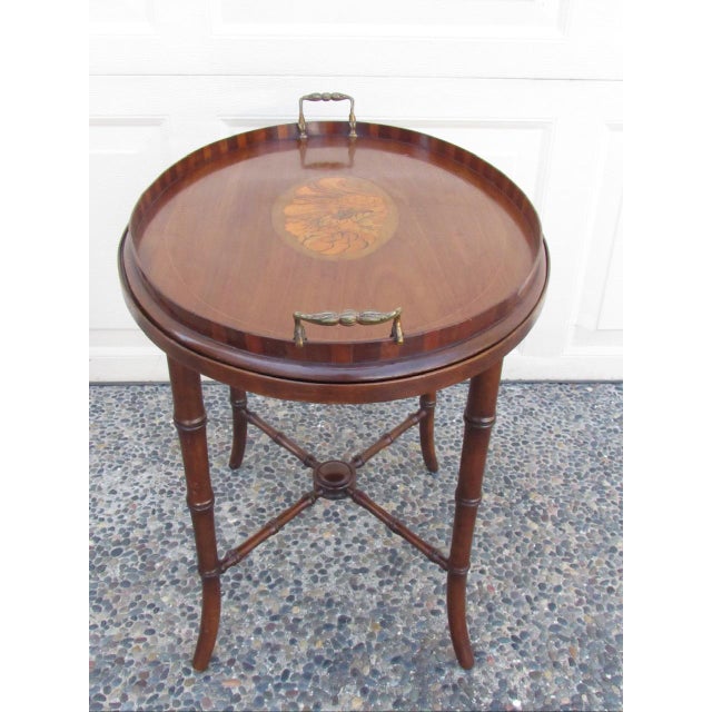Antique English Mahogany Tray Table For Sale - Image 11 of 12