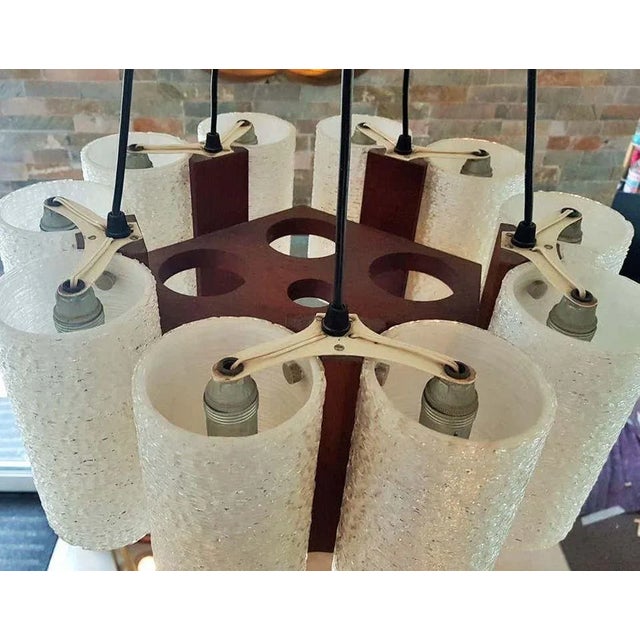 Danish Teak & Resin Chandelier, 1960s For Sale - Image 15 of 18