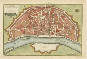 Hand-Colored City Plan of Cologne by Nicolas de Fer, 1705