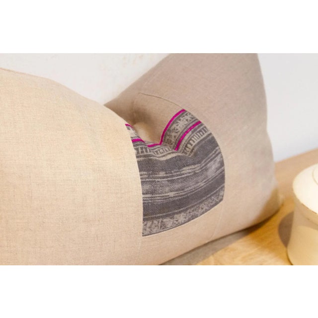 Boho Chic Mien Vintage Hill Tribe Pillow For Sale - Image 3 of 7