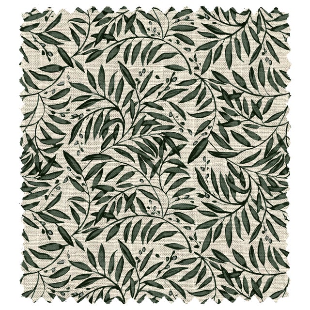 Spritely Home Stoffer Home x Cloth & Company Bernadette Ruffle Drum Ottoman in Willow Vine Olive For Sale - Image 4 of 5