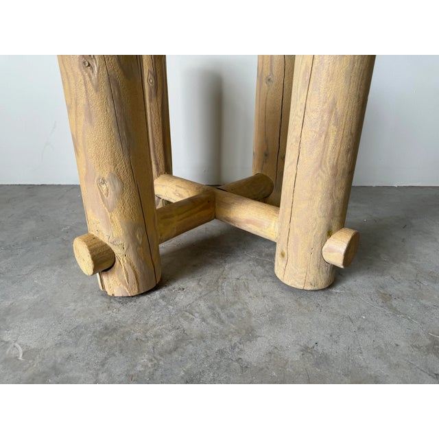 Postmodern - Style Rustic Wood Side Table Base For Sale - Image 10 of 12