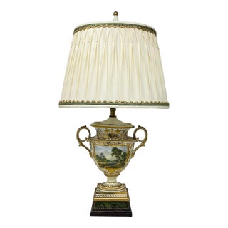Antique Derby Porcelain Urn Made Into Lamp. For Sale