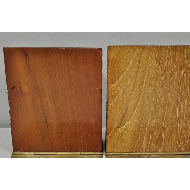 Vintage Chinese Hand Carved Hard Wood Scholar Bookends by George Zee - A Pair For Sale - Image 11 of 18