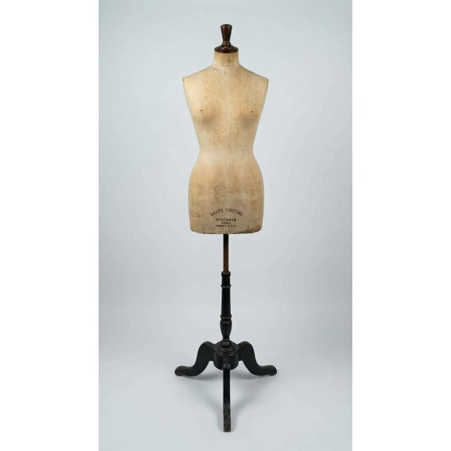 Vintage Haute Couture Tailor's Dummy with Cabaret Base from Stockman Paris, 1930s For Sale - Image 3 of 5