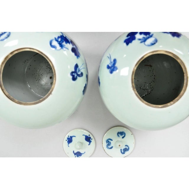 Antique Chinese Phoenix Bird Celadon Green Porcelain Covered Ginger Jar - Pair For Sale - Image 12 of 18