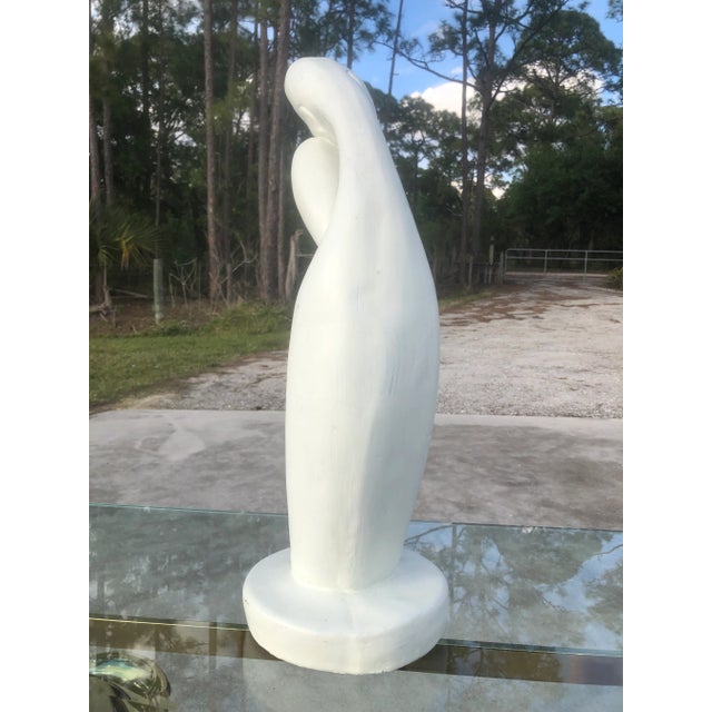 Sculpture Materials Modern Boho Plaster Sculpture of Young Family For Sale - Image 7 of 10