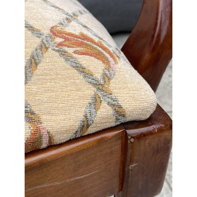 Antique Rustic Office Chair in Cherrywood and Fabric, 1950s For Sale - Image 16 of 18