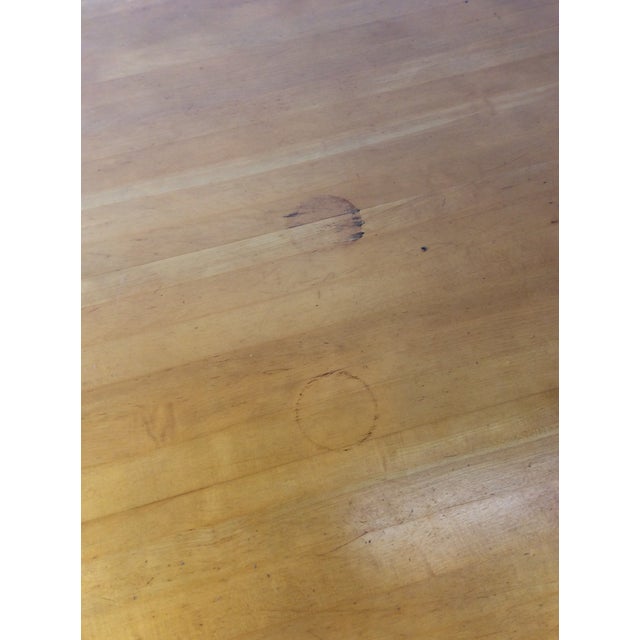 Mid Century Modern Round Dining Table With Butcher Block Top and Chrome Base For Sale - Image 4 of 15