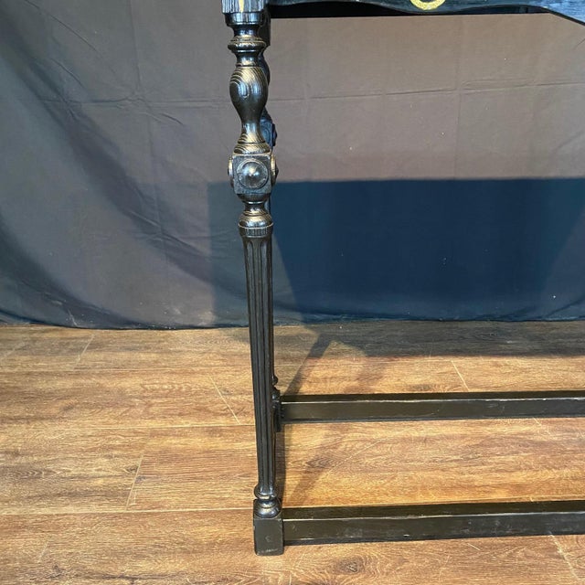 Ebonized Wood Spanish Sofa Table or Console With Turned Legs For Sale - Image 11 of 12