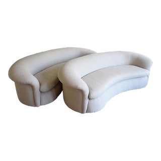 Pair of Vladimir Kagan for Preview Sofas in Rogers & Goffigon Boucle For Sale
