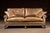 Traditional Mid 20th Century Distressed Leather Nailhead Sofa in Tan With Turned Bun Feet For Sale - Image 3 of 12