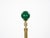 Mid-Century Modern Italian Art Deco-Style Dark Green Jade and Brass Table Lamps For Sale - Image 10 of 11