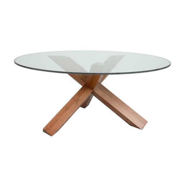 Brown La Rotonda 452 Dining Table in Glass and Wood by Mario Bellini for Cassina For Sale - Image 8 of 10