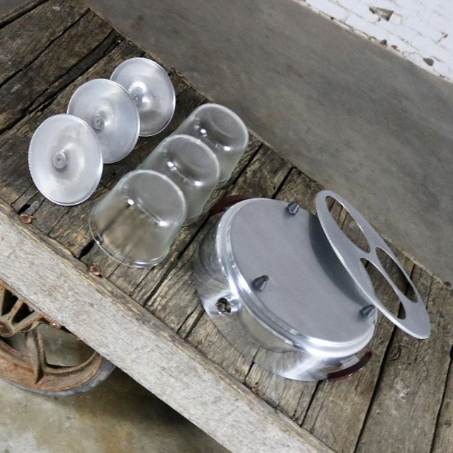 Wood Mid 20th Century Mid Century Modern Triple Buffet Food Warmer and Server Electric by Buenilum For Sale - Image 7 of 11