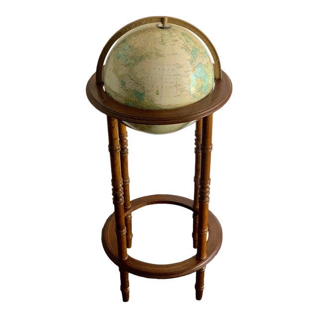 Vintage Cram’s Imperial World Globe on Wooden Stand For Sale