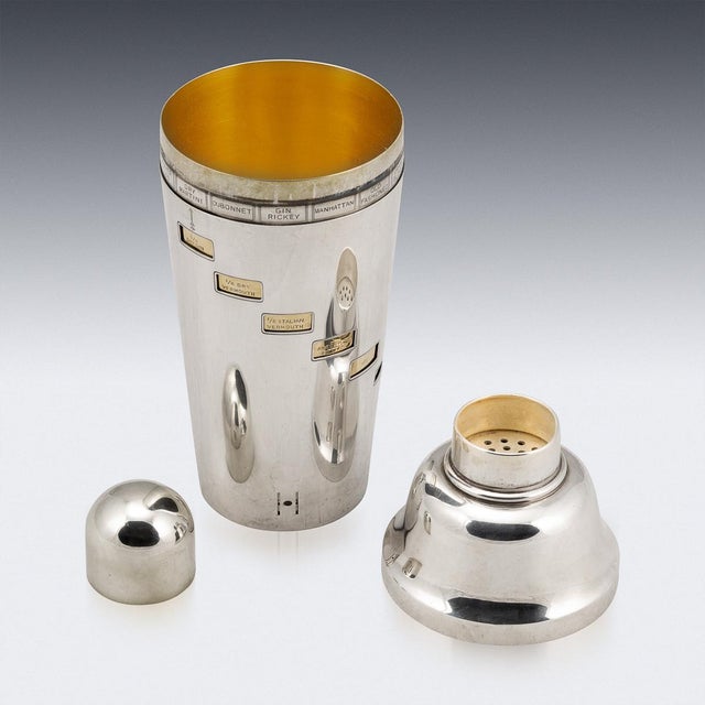 20th Century English Silver-Plated Recipe Cocktail Shaker from Finnigans, 1930s For Sale - Image 10 of 13