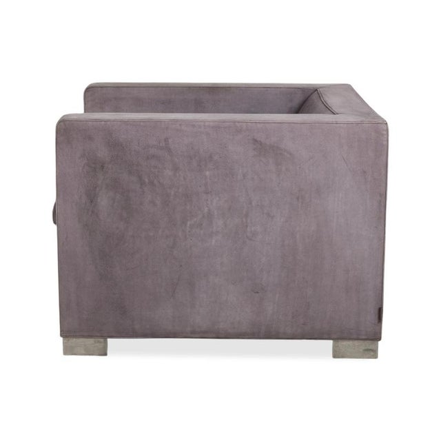 Suitcase Lounge Chairs in Grey Lilac Suede and Chrome from Minotti, Set of 2 For Sale - Image 16 of 18