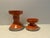 Autumn perfect burnt orange rustic set of pillar candle holder's Smaller size- 4 1/2” H x 6 W for a 4” pillar candle....