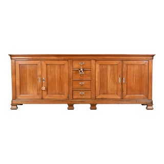 Antique Monumental French Provincial Walnut Sideboard or Bar Cabinet, Late 19th Century For Sale