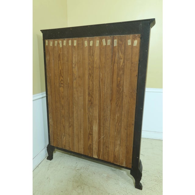 Brown Antique Victorian Oak Lion Carved Bow Front China Cabinet For Sale - Image 8 of 12