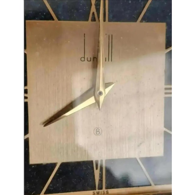 1930s 1930s Dunhill Art Deco Marble and Lapis Lazuli Mantel Clock For Sale - Image 5 of 11