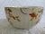 Hall's Pottery Autumn Leaf gold rimmed serving bowl, measuring 7 ½” diameter x 4” h x 3 ¾” base. Showing general vintage...