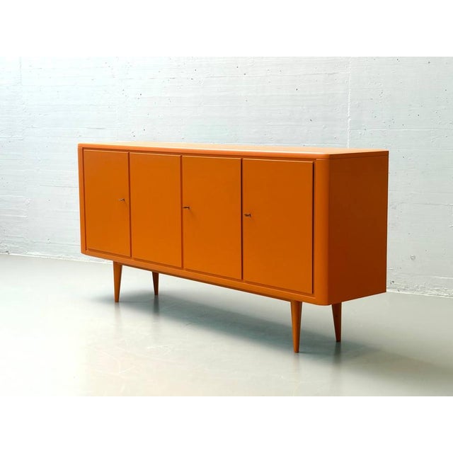 Mid-Century Modern Vintage Sideboard in Bright Orange, 1960s For Sale - Image 3 of 15