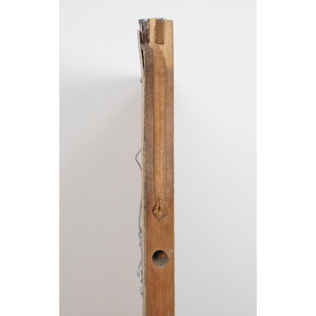 Wood Hand Silvered Nine Pane Blue Wood Reclaimed Window Mirror For Sale - Image 7 of 9