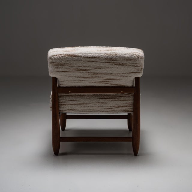 Vintage upholstered Teak Lounge Chair For Sale - Image 5 of 13