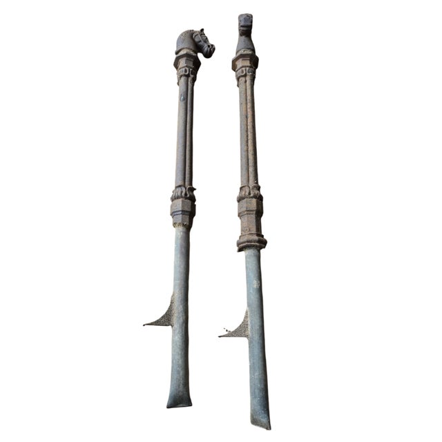 Late 19th Century Pair of Antique Cast Iron Hitching Posts For Sale - Image 5 of 7