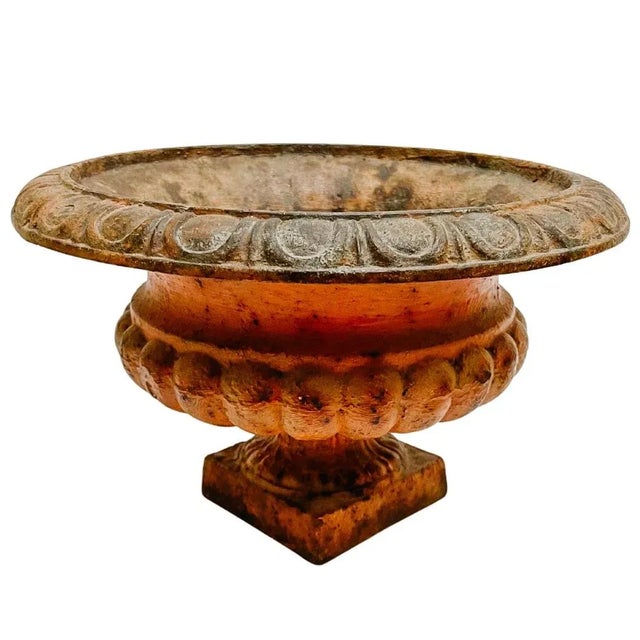 Metal Antique French Cast Iron Planters - a Pair For Sale - Image 7 of 12