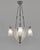 Jamain & Degué A French 1930 art deco chandelier in nickel plated solid brass or bronze by Célestin Jamain holding shades...