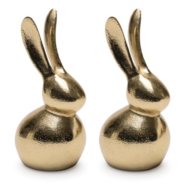 Kenneth Ludwig Chicago Modern Metal Bunny Decor (Set of 2) For Sale - Image 4 of 4