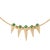 Modern 80s French Import Emerald Diamond Spike Necklace Collar 14k Yellow Gold Jewelry For Sale - Image 3 of 4