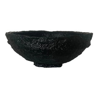 Large Black Paper Mache Bowl For Sale