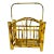 Burnt Rattan and Bamboo Magazine Rack With Arch Top For Sale