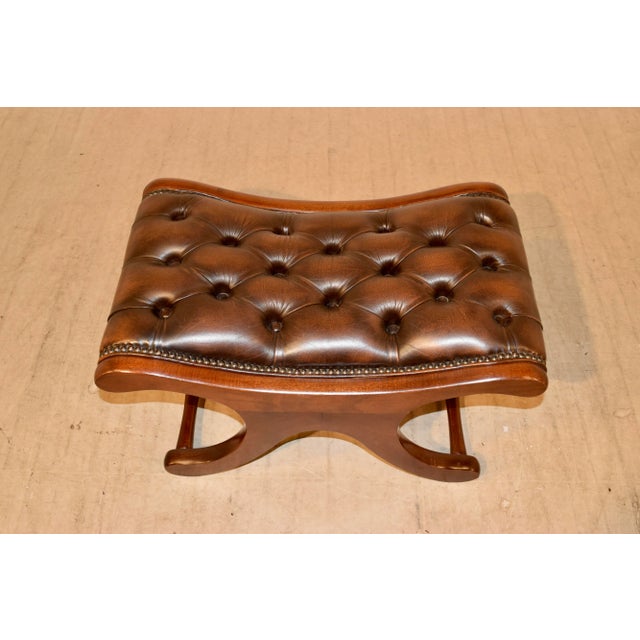 Wood Chesterfield Stool, Circa 1920 For Sale - Image 7 of 9