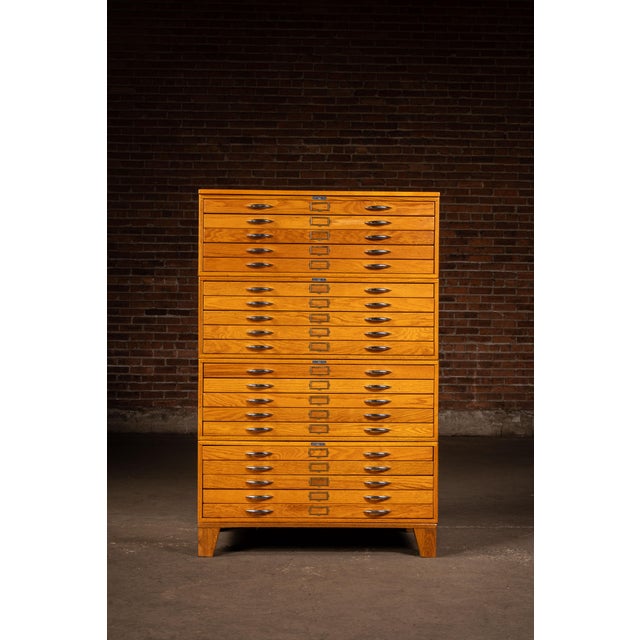 Mid-Century Modern Vintage Oak Four-Stack Flat File by Mayline For Sale - Image 3 of 13