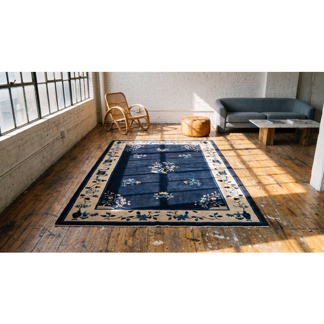 Textile Antique Chinese Peking Rug For Sale - Image 7 of 9