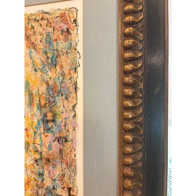 Young Harlequin Signed Artist Proof Lithograph by Berto Taubert Framed Carved Wood For Sale - Image 9 of 18