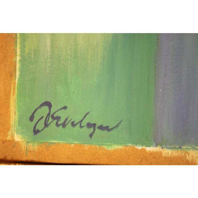 Jan Van Evelingen, Abstract Block Painting, 1980s, Acrylic on Paper For Sale - Image 3 of 5