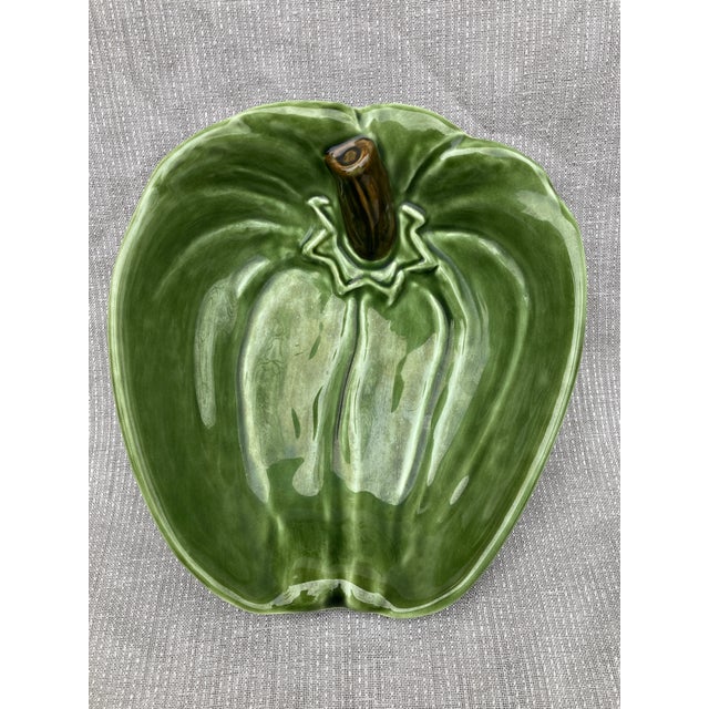 Vintage Olfaire Majolica Green Bell Pepper Bowl For Sale - Image 16 of 17
