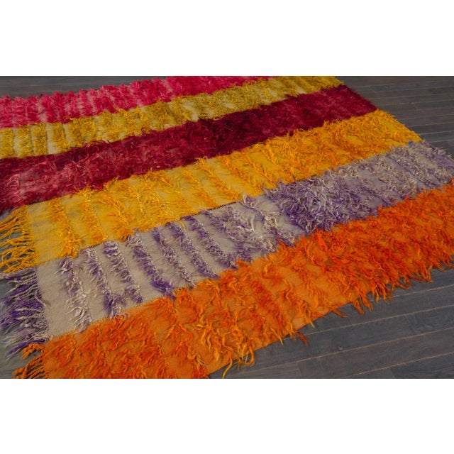 Multicolor Vintage Turkish Tulu Wool Rug For Sale In New York - Image 6 of 7