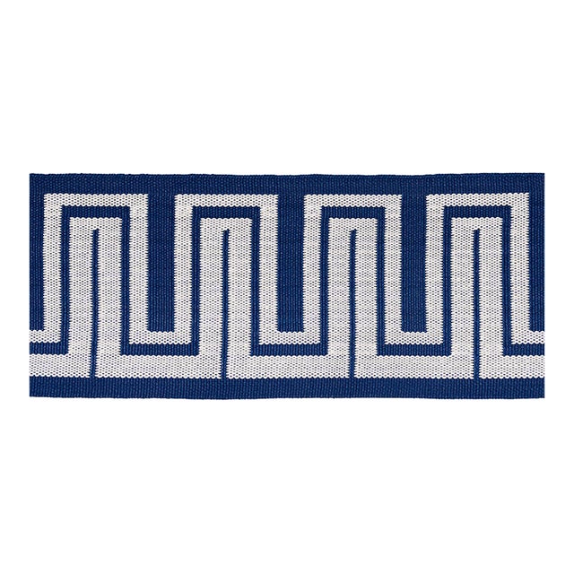 Sample - Schumacher Zeus Indoor/Outdoor Tape, Navy For Sale