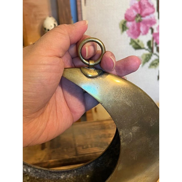 Vintage Mid Century Modern Style Hollow Brass Crescent Moon Hanging Decor For Sale In Seattle - Image 6 of 8