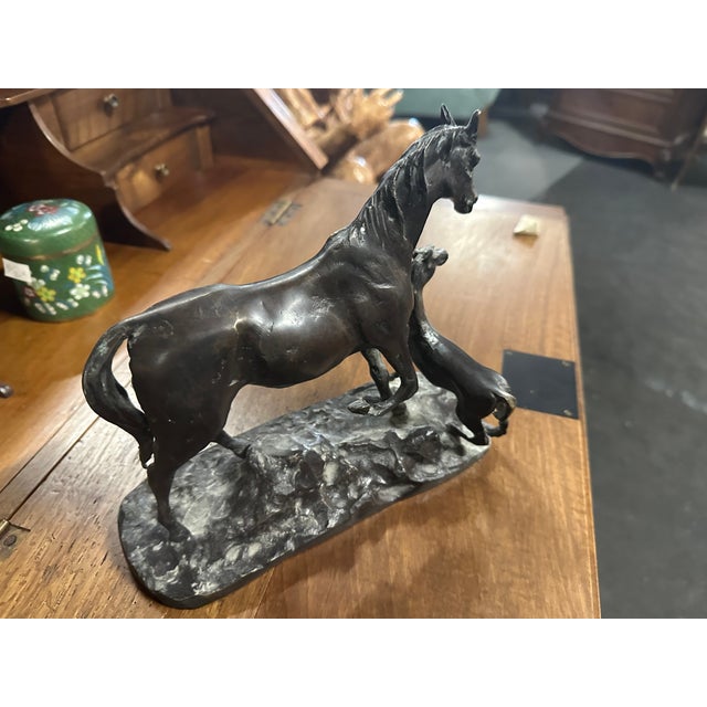 1920s Horse and Its Bronze Foal Figurine in Bronze, 1920s For Sale - Image 5 of 6