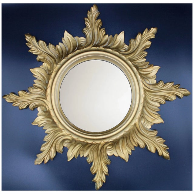1960s Italian Gold Feather Rays Sunburst Mirror For Sale - Image 11 of 11